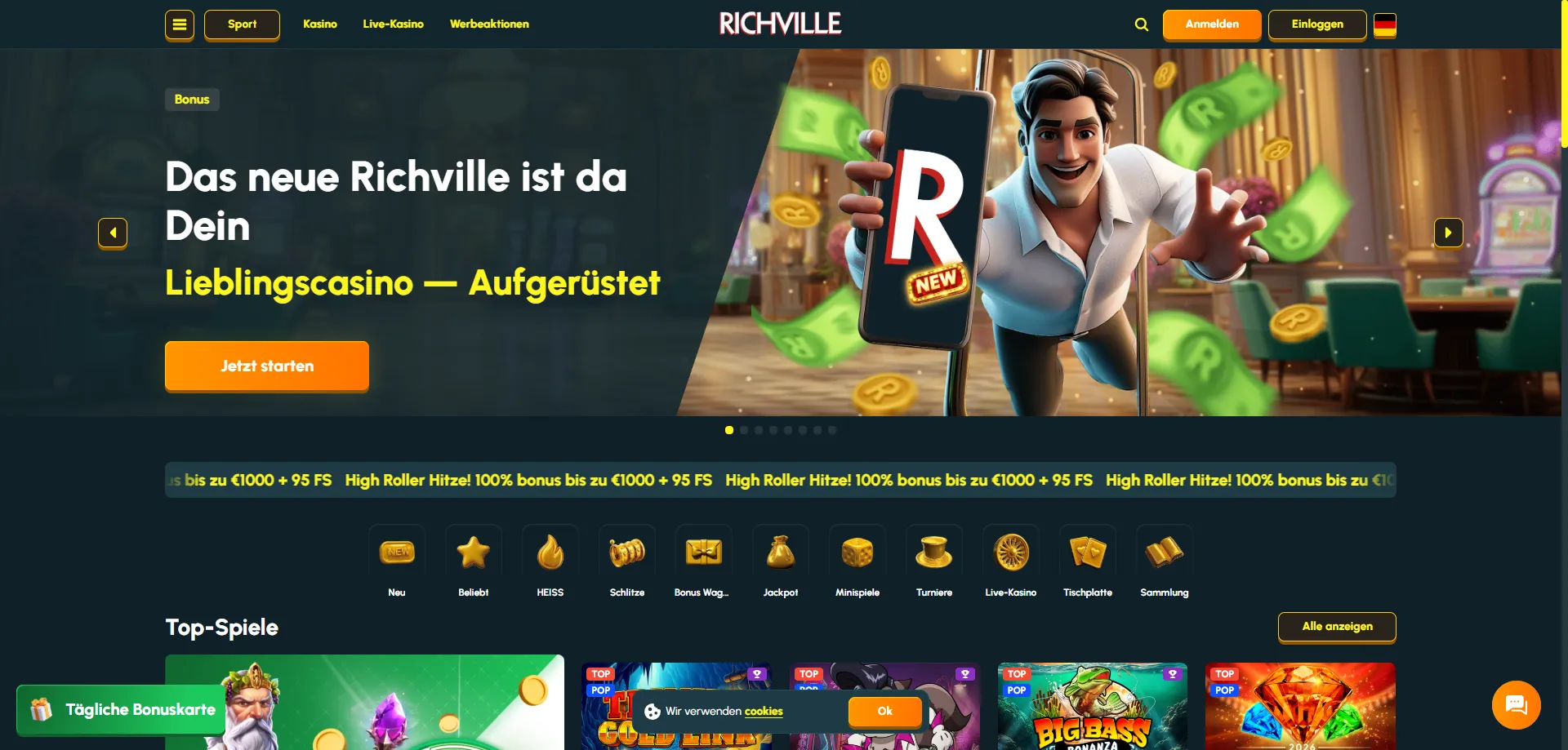 Richville Casino Übersicht für Schweizer Spieler 2026